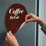Coffee to Go – Aufkleber rund (verschiedene Größen, mit/ohne Preis)